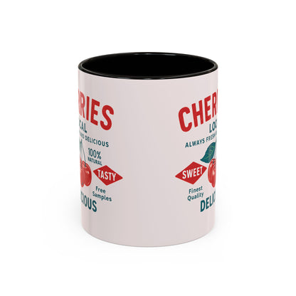 "Delicious Cherries", Colorful Mugs (11oz, 15oz) (Sea Salt Sherbet)