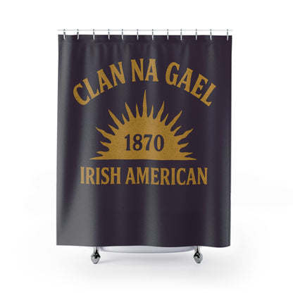 "Clan na Gael - Irish American", Shower Curtains (Purple Verbena)