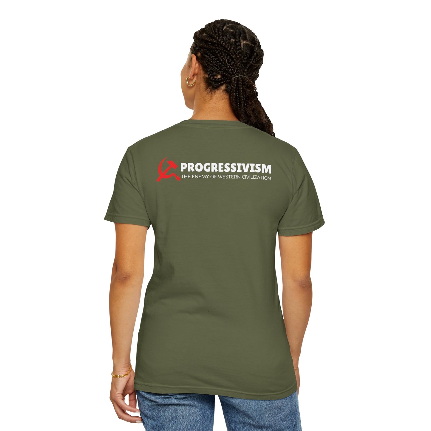 "Progressivism - Enemy of Western Civilization", Unisex T-shirt (Dark Colors)