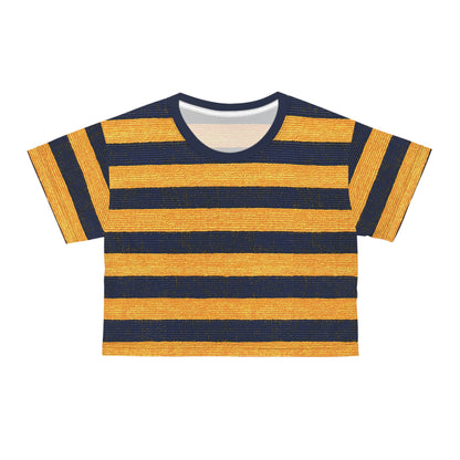 "Golden Ensign", Crop Tee (Ensign Blue Collar)