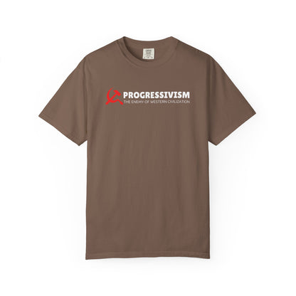 "Progressivism - Enemy of Western Civilization", Unisex T-shirt (Dark Colors)