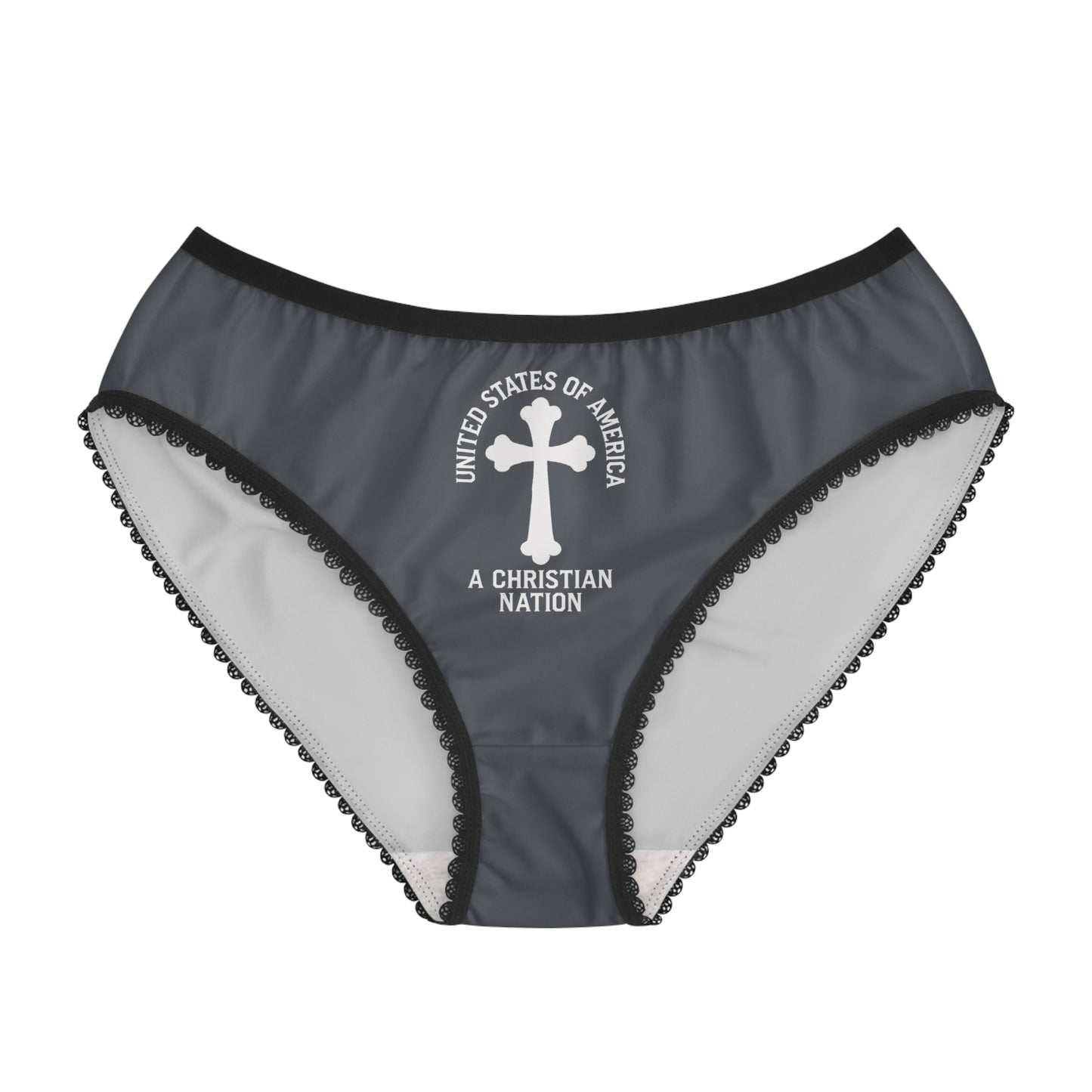 "USA - A Christian Nation" #04, Women's Briefs (Hebridean Grey)