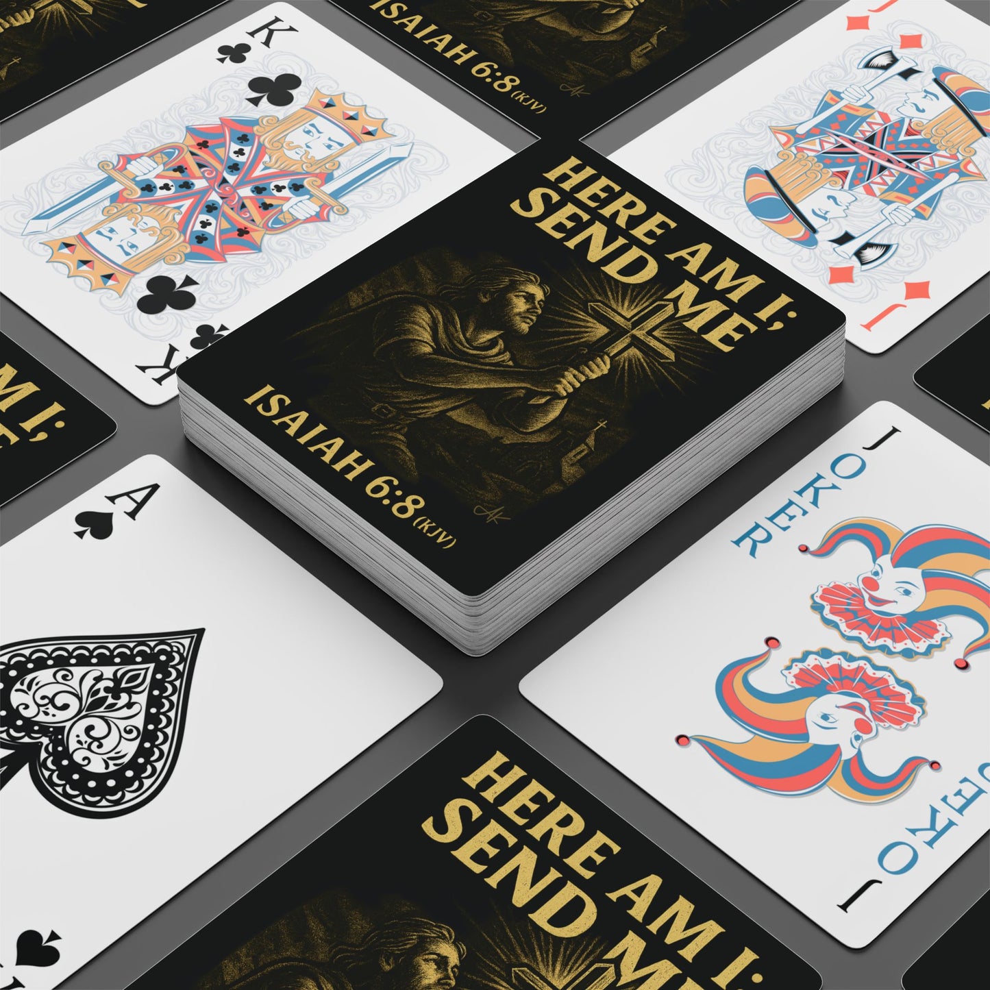 "Isaiah 6:8 (KJV)", Christian Playing Cards (Void Black)