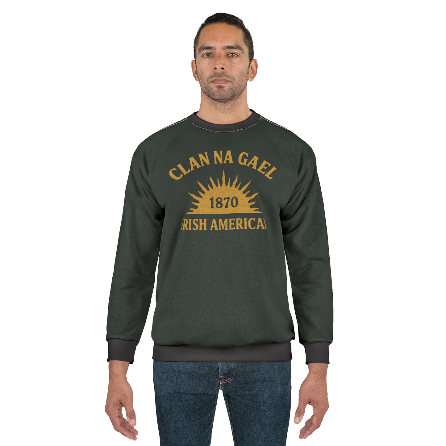 "Clan na Gael - Irish American", Unisex Sweatshirt (Túath Green)