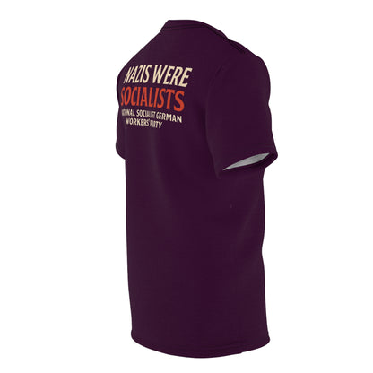 "Nazis were Socialists", Unisex T-shirt (Synallactida Purple)