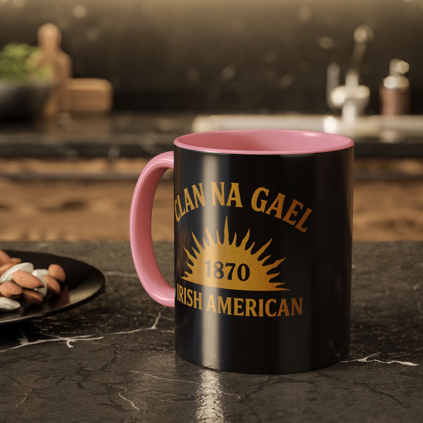 "Clan na Gael - Irish American", Colorful Mugs (11oz, 15oz) (Raven Black)