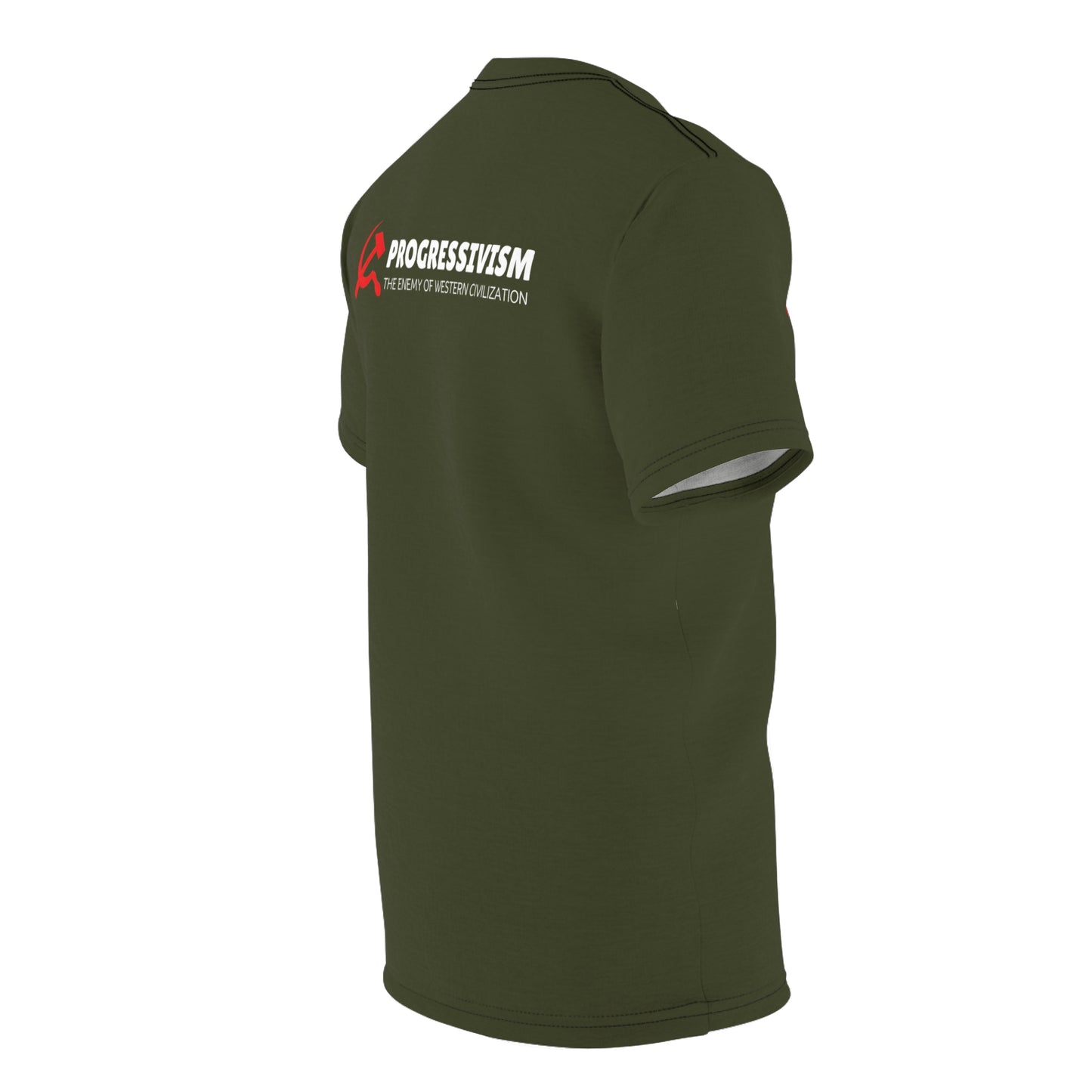 "Progressivism - Enemy of Western Civilization", Unisex Tee (Dark Olive Green)