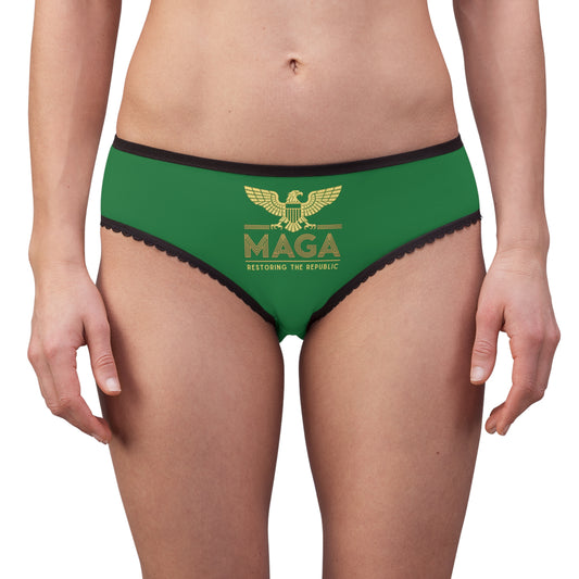 "MAGA - Restoring the Republic", Women's Briefs (Patrick Leaf Green)