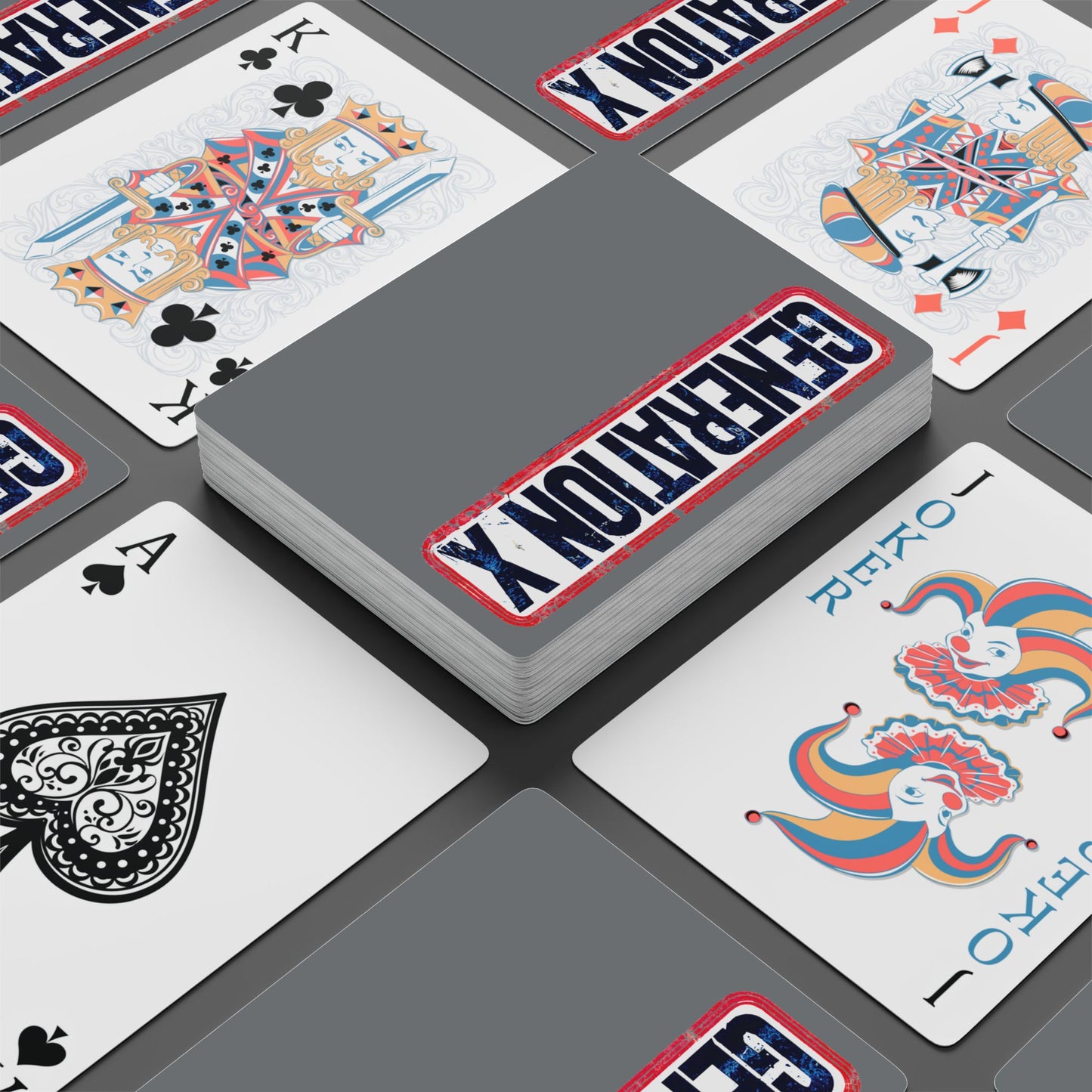 "Generation X", Retro Playing Cards (Gunmetal Grey)
