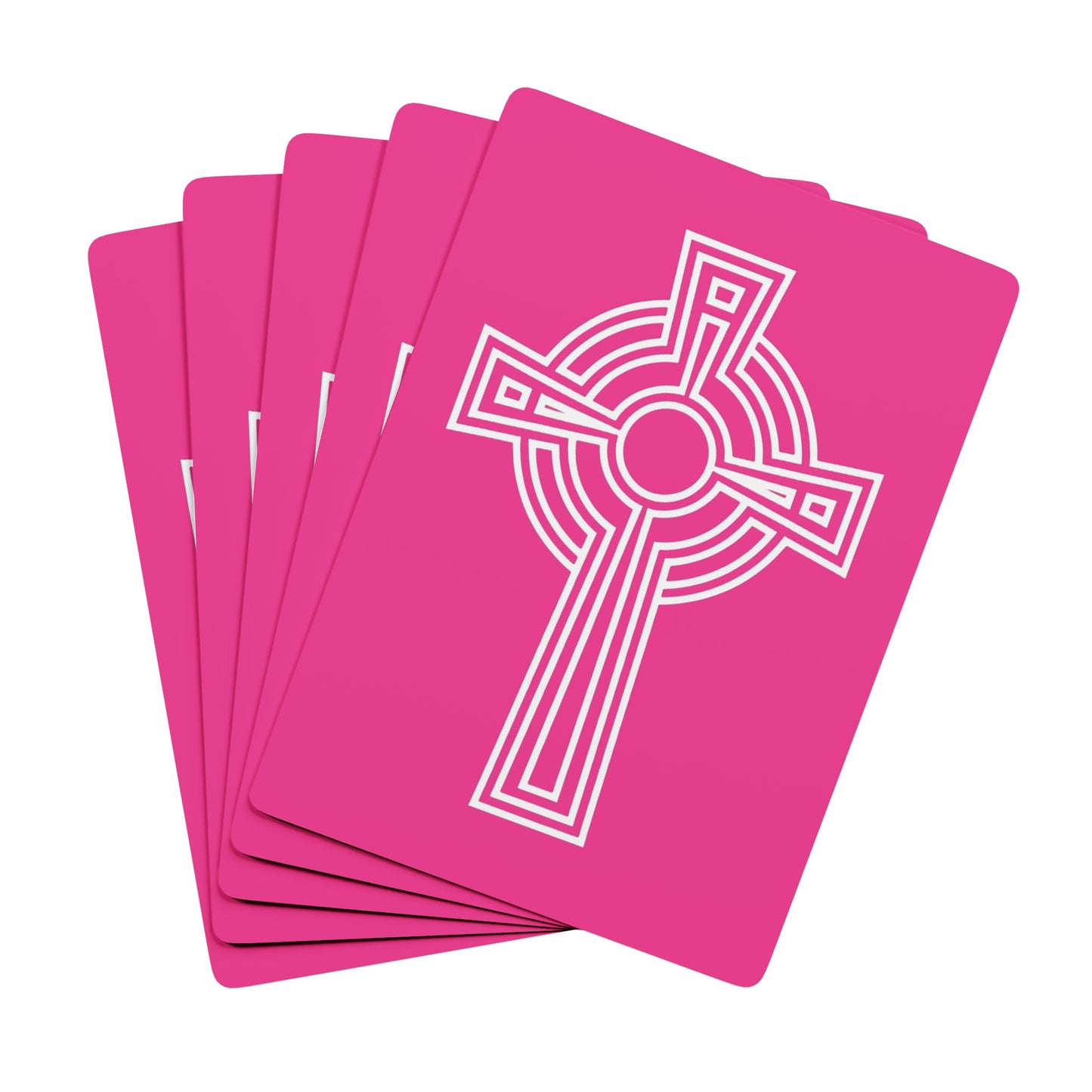 "A Simple High Cross", Christian Playing Cards (Knockout Pink)