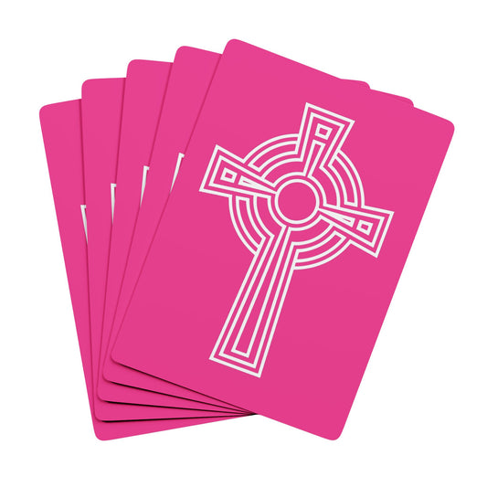 "A Simple High Cross", Christian Playing Cards (Knockout Pink)