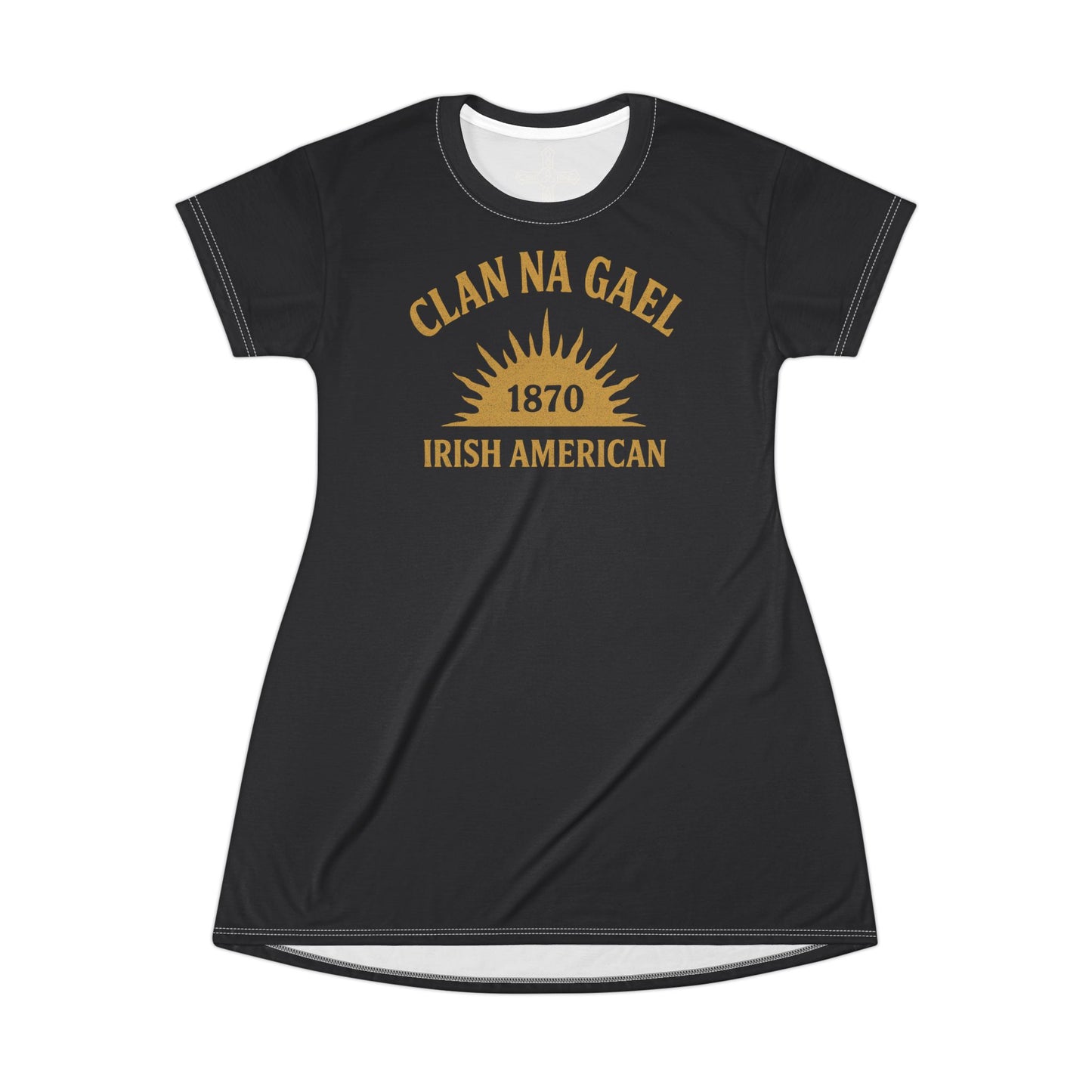"Clan na Gael - Irish American", T-Shirt Dress (Raven Black)