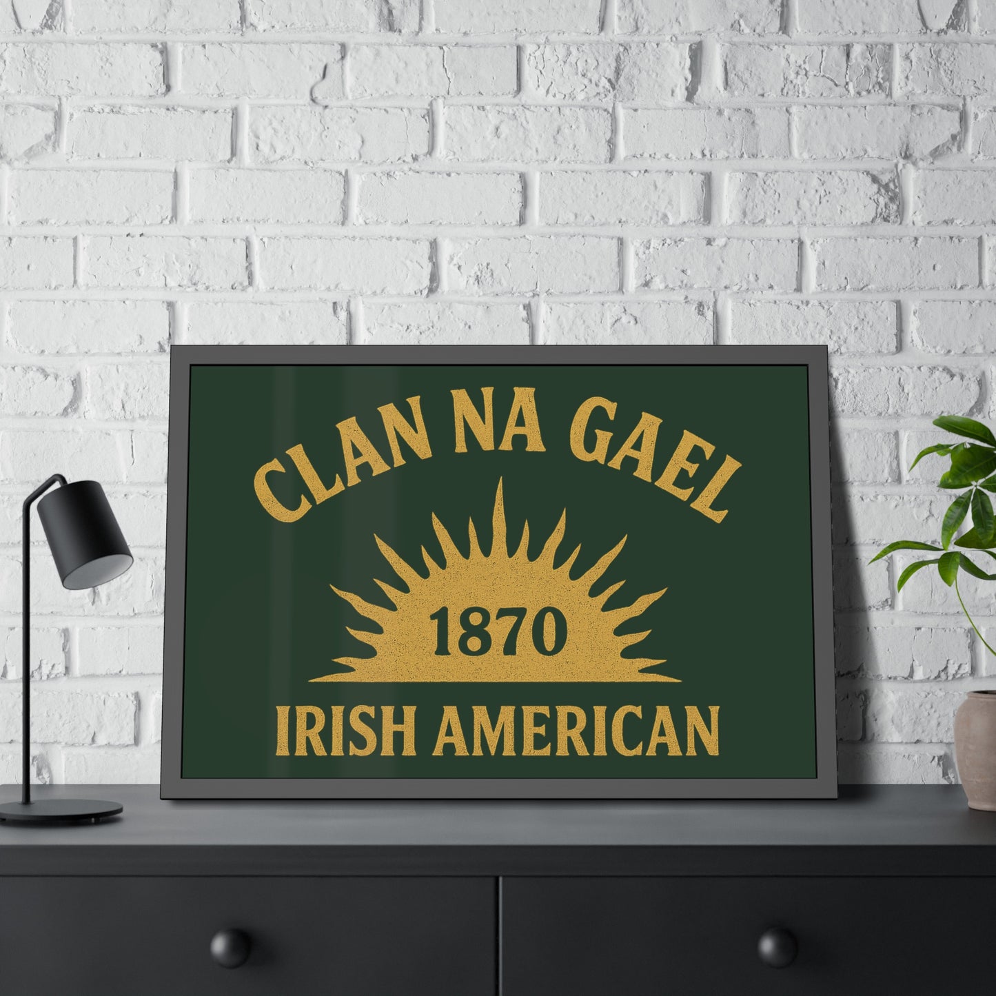 "Clan na Gael - Irish American", Framed Paper Poster (Fenian Green)