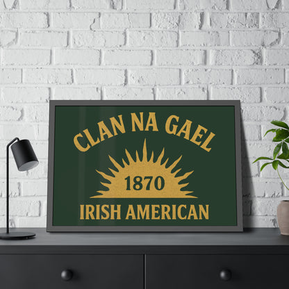 "Clan na Gael - Irish American", Framed Paper Poster (Fenian Green)