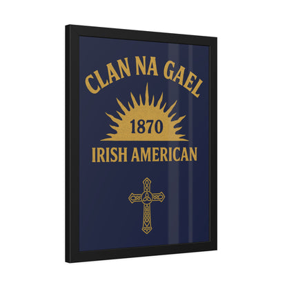 "Clan na Gael - Irish American", Framed Paper Poster (Mariana Blue)