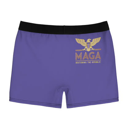 "MAGA - Restoring the Republic", Men's Boxer Briefs (Purple Blue)