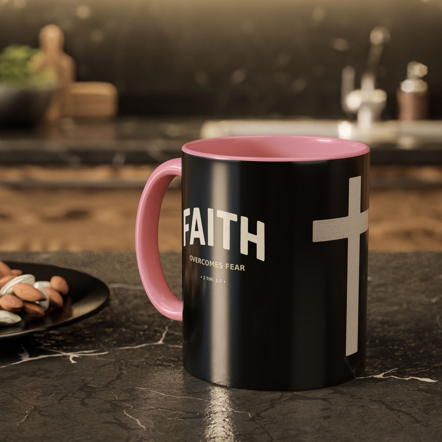 "Faith Overcomes Fear", Colorful Mugs (11oz, 15oz)