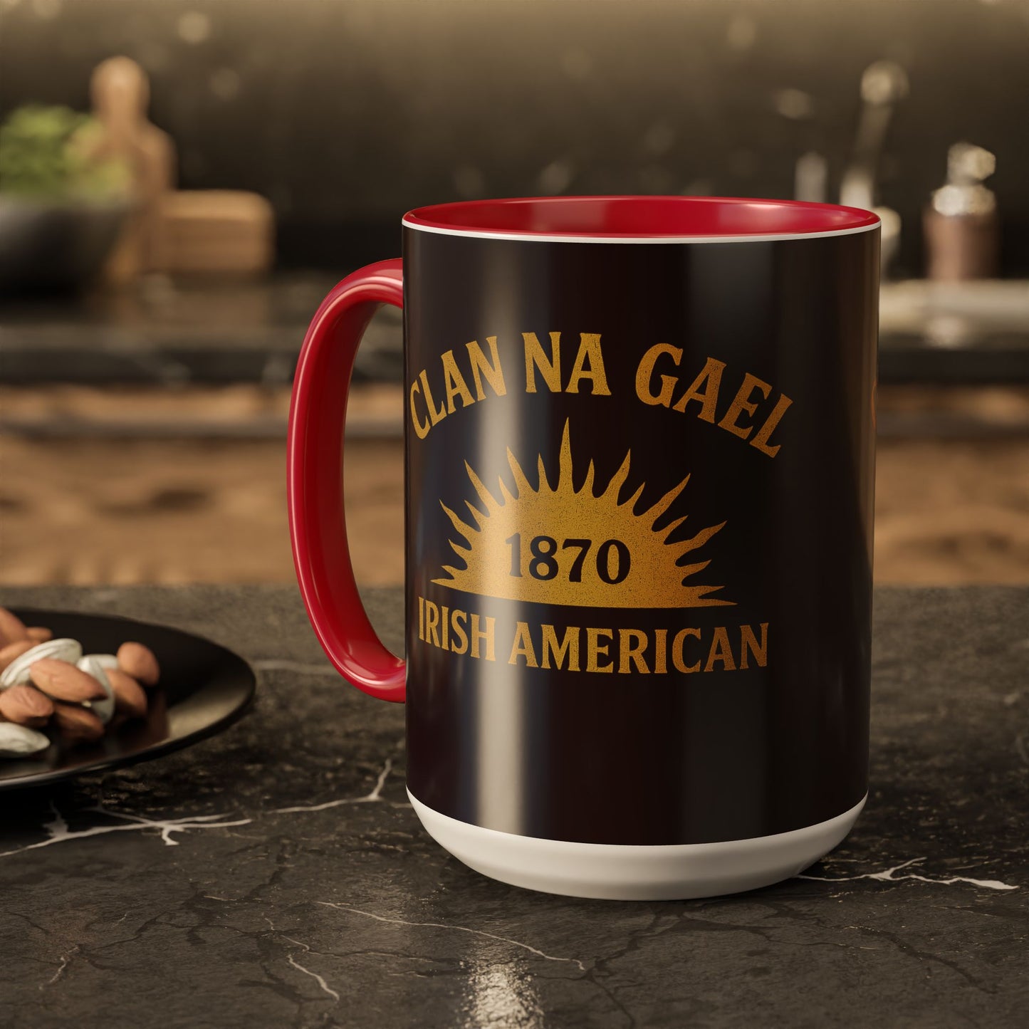"Clan na Gael - Irish American", Colorful Mugs (11oz, 15oz) (Seal Brown)