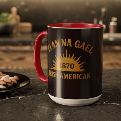 "Clan na Gael - Irish American", Colorful Mugs (11oz, 15oz) (Seal Brown)