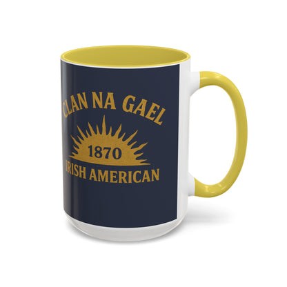 "Clan na Gael - Irish American", Colorful Mugs (11oz, 15oz) (Blue Burka Grey)