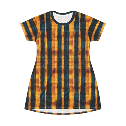 "Paleo Wolf Clan", T-Shirt Dress (Paleo Wolf Blue Collar)