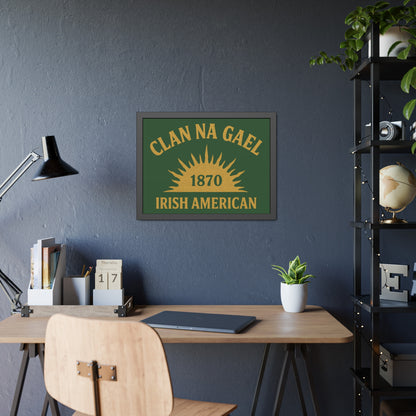 "Clan na Gael - Irish American", Framed Paper Poster (Brithemain Green)