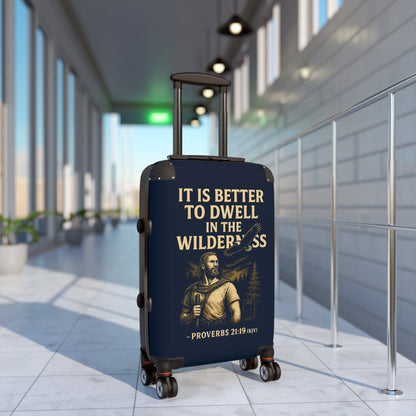 "Proverbs 21:19 (KJV), Suitcases (Dark Cambridge Blue)