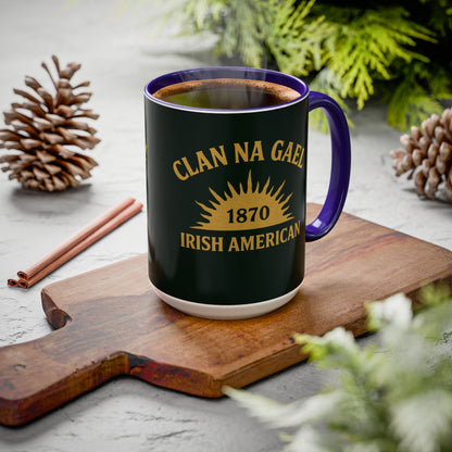 "Clan na Gael - Irish American", Colorful Mugs (11oz, 15oz) (Túath Green)