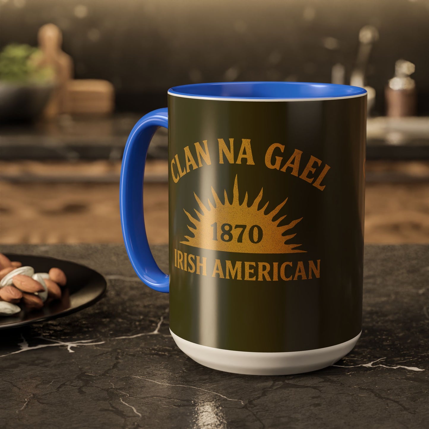 "Clan na Gael - Irish American", Colorful Mugs (11oz, 15oz) (Fianna Green)