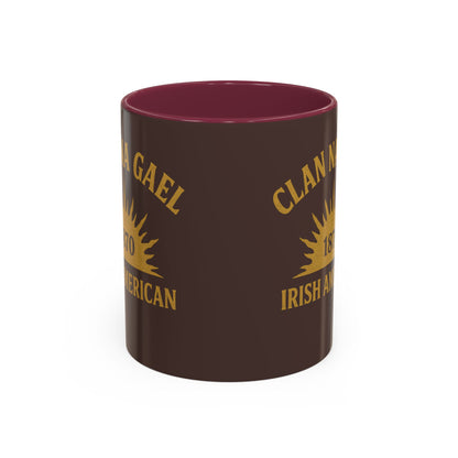 "Clan na Gael - Irish American", Colorful Mugs (11oz, 15oz) (Wild Boar Brown)