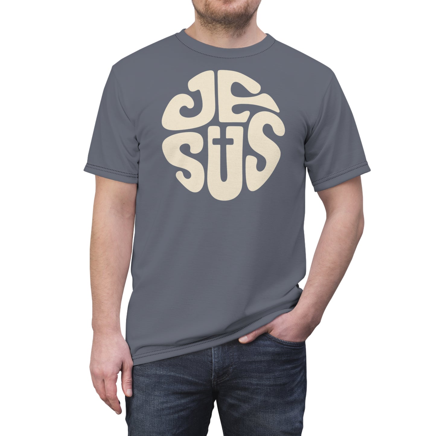 "Retro Jesus", Unisex T-shirt (Hong Kong Skyline)
