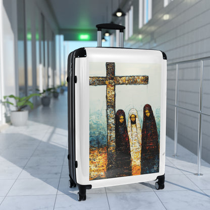 "At-the-Foot of the Cross - John 19:25", Suitcases (White)