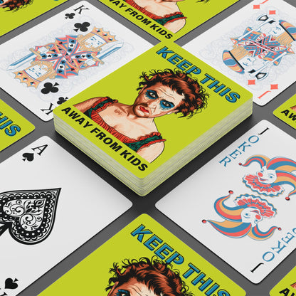"Keep This Away from Kids", Cultural Playing Cards (Chartreuse Yellow)