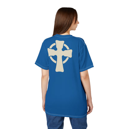 "Retro Jesus", Unisex T-shirt (Deep Reef Blue)