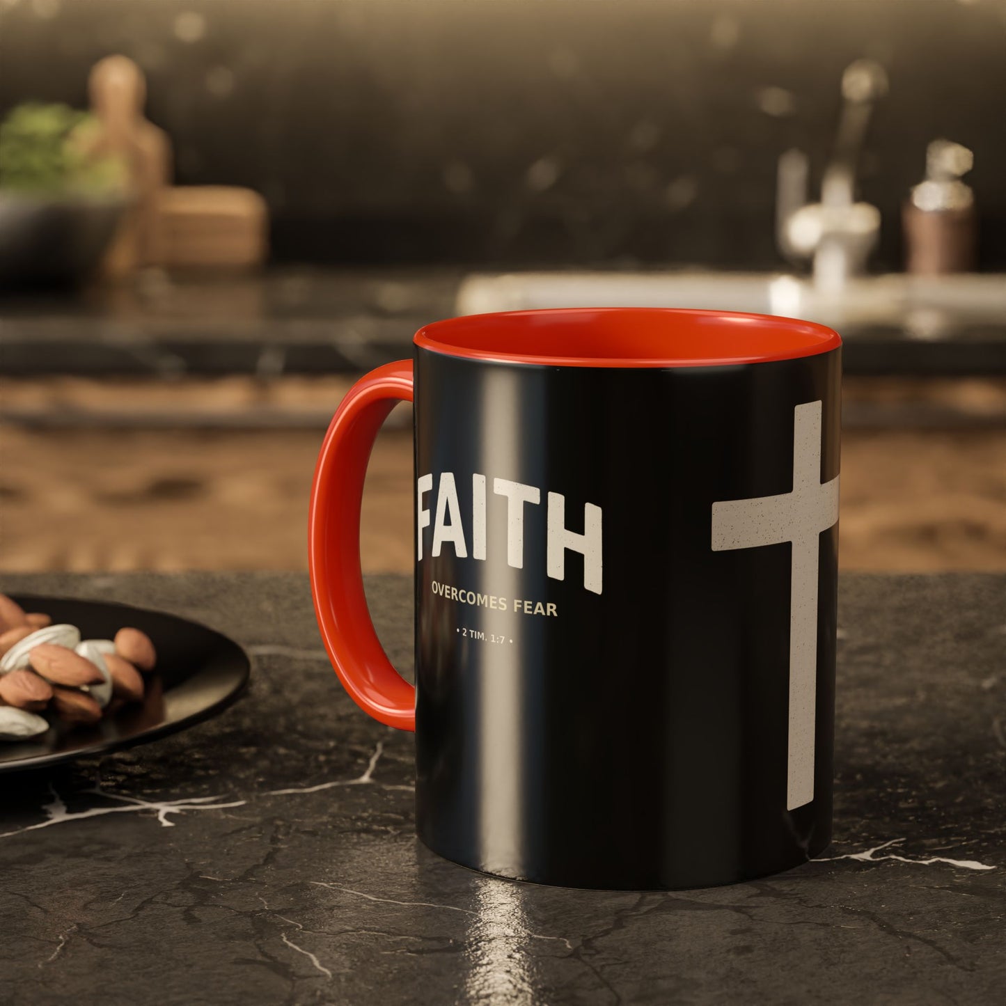 "Faith Overcomes Fear", Colorful Mugs (11oz, 15oz)