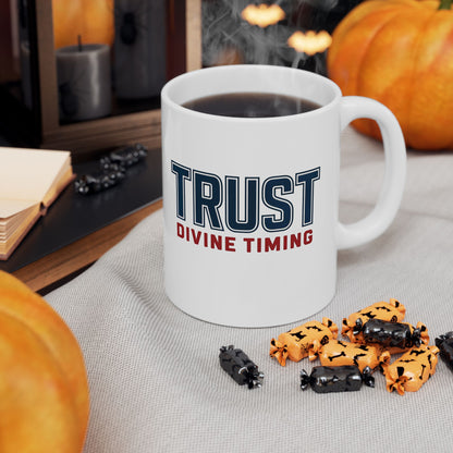 "Trust Divine Timing" #02, White Mug (11oz & 15oz)