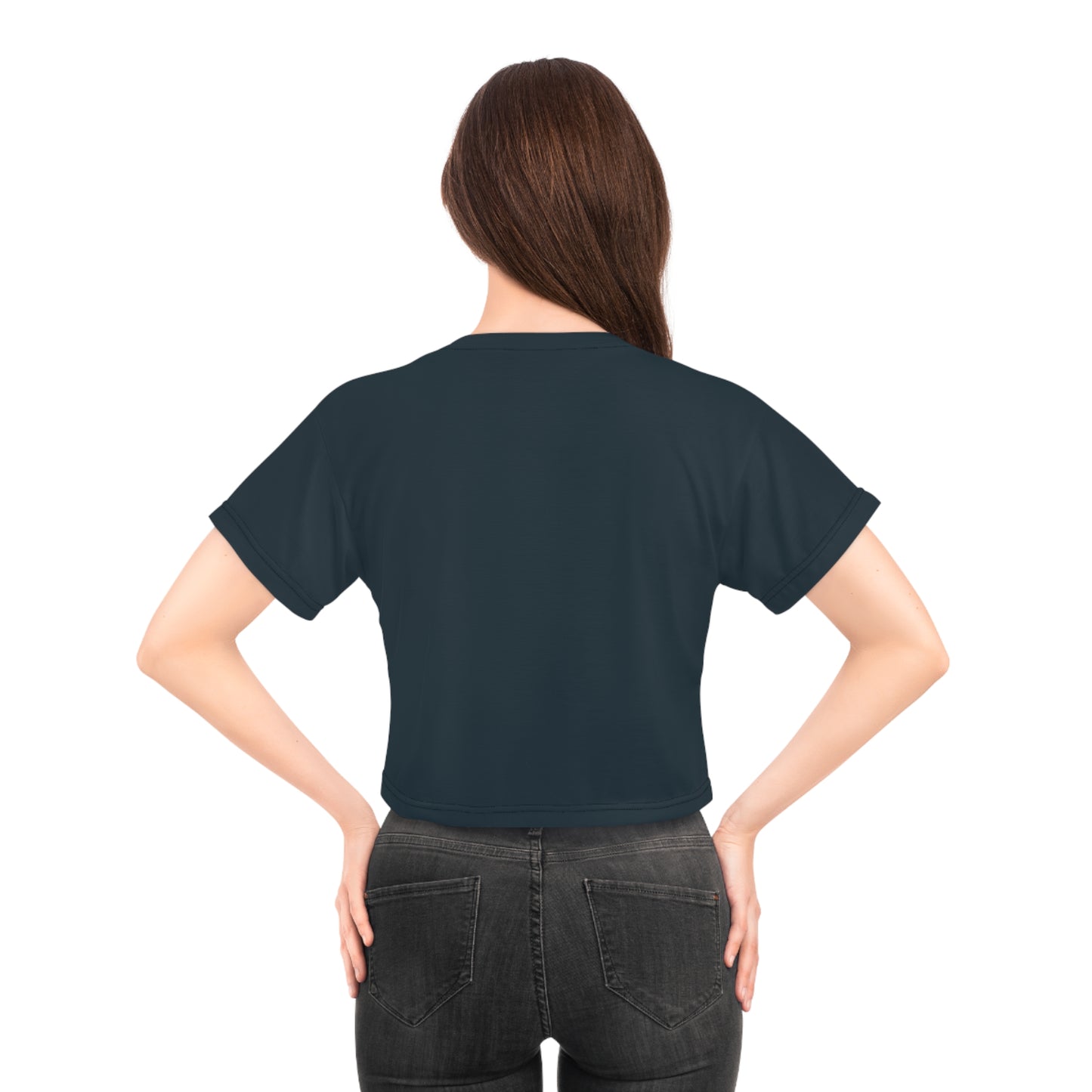 "Nazis were Socialists", Wearable Pattern Art Crop Tee (Blue Whale)