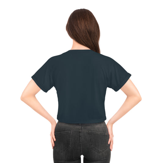 "Nazis were Socialists", Wearable Pattern Art Crop Tee (Blue Whale)