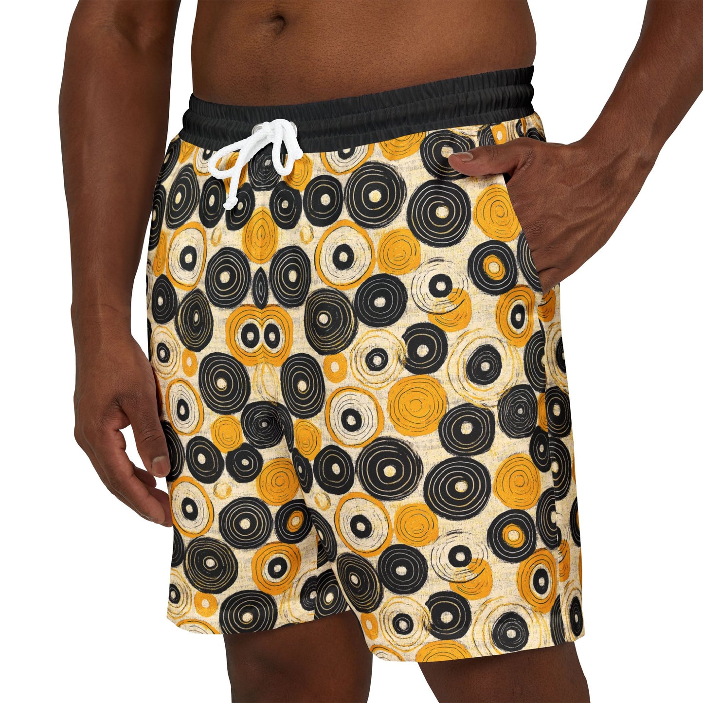 "Old 45's", Swim Shorts (70's Black Waistband)