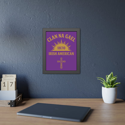 "Clan na Gael - Irish American", Framed Paper Poster (Vesper Violet)
