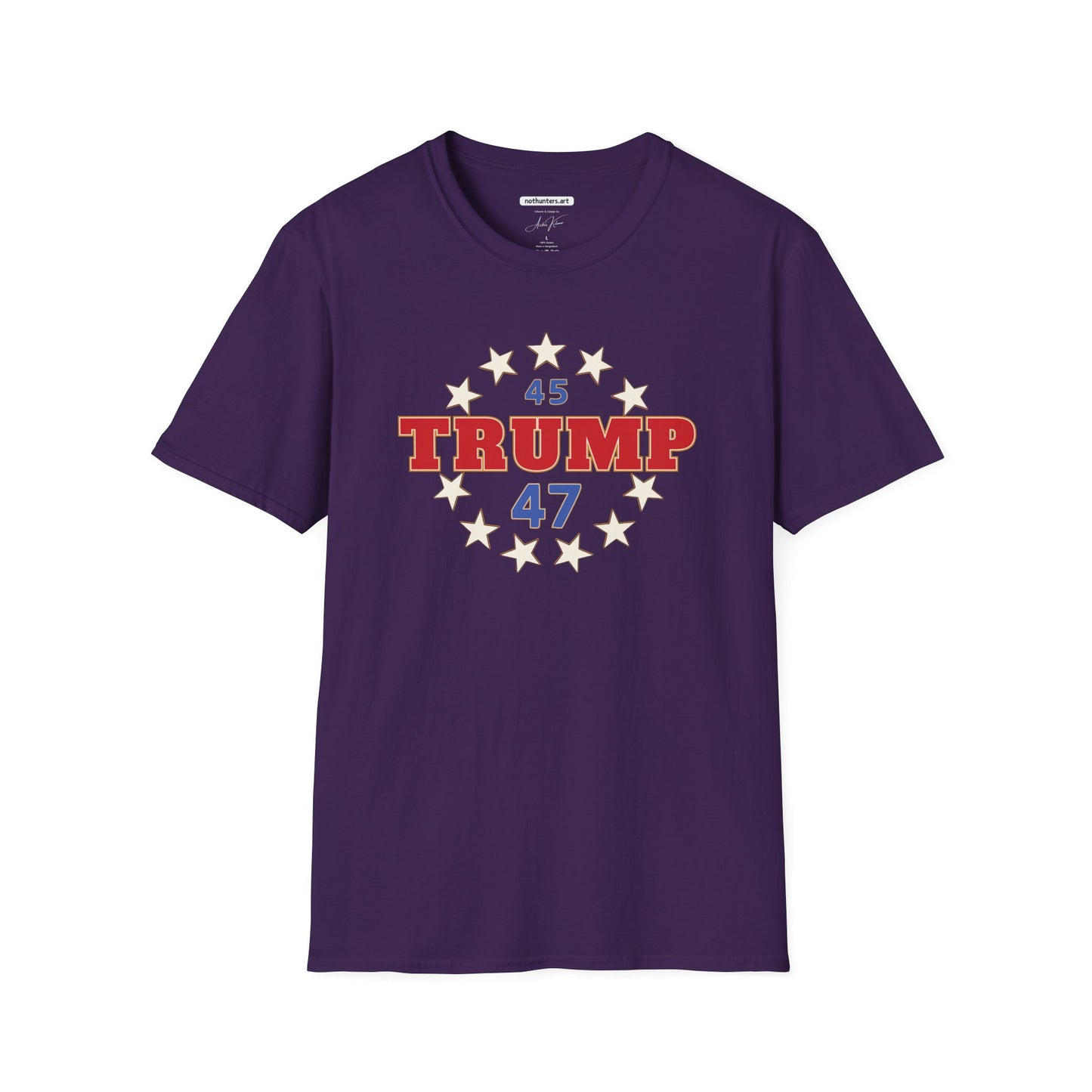 "Trump 45-47 Circle of Stars", Unisex Softstyle T-Shirt
