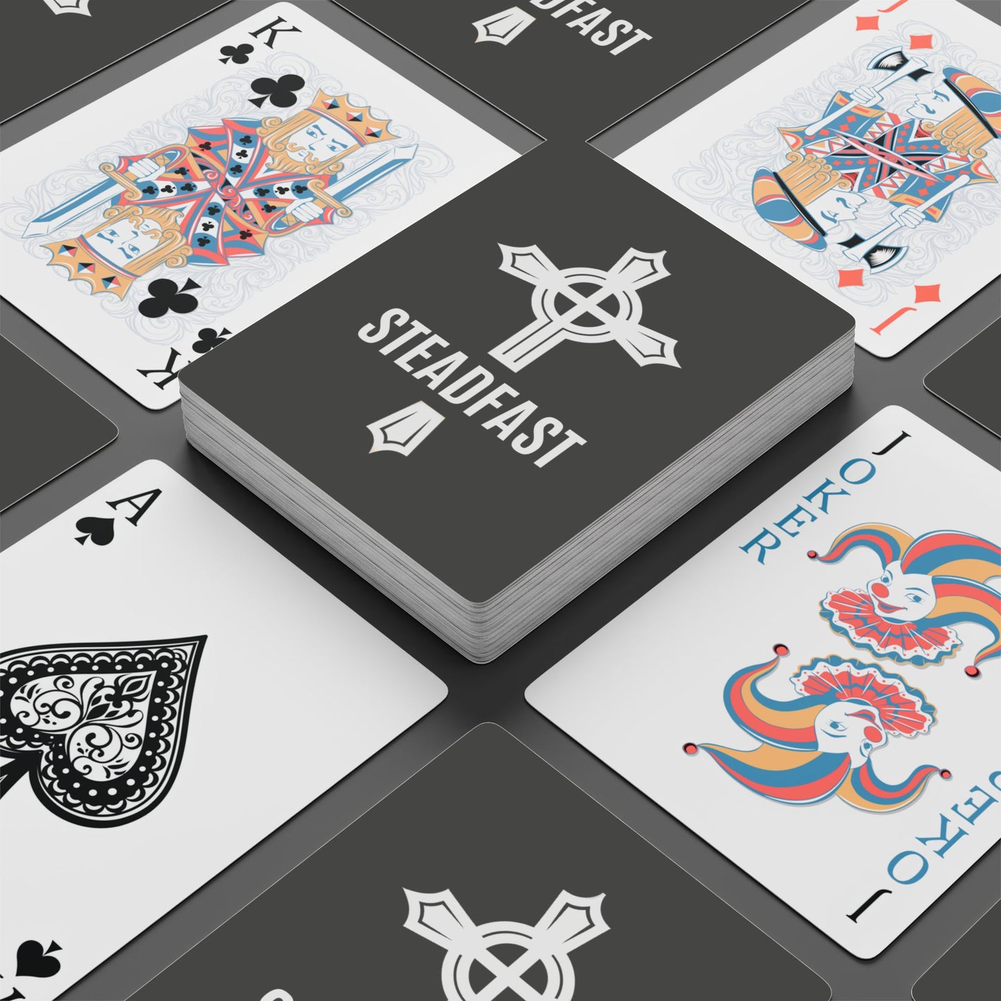 "Steadfast Cross", Christian Playing Cards (Panzer Grey)