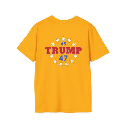 "Trump 45-47 Circle of Stars", Unisex Softstyle T-Shirt