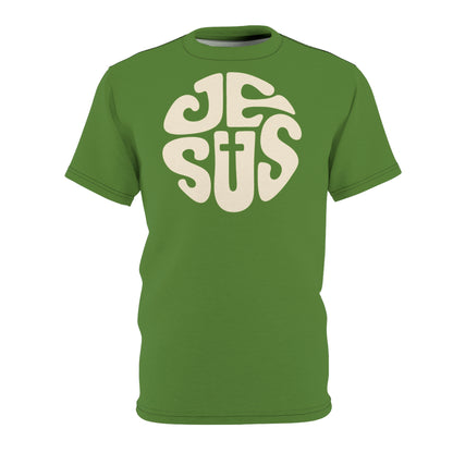 "Retro Jesus", Unisex T-shirt (Avocado Green)