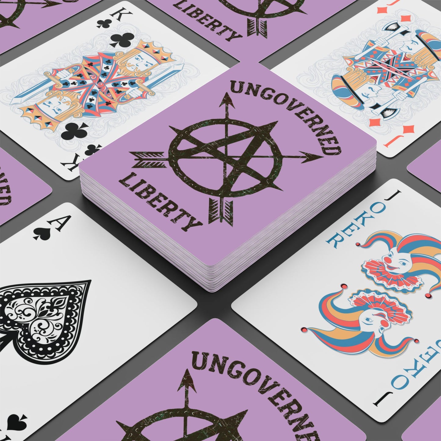 "Ungoverned Liberty", Political Playing Cards (Mauve)