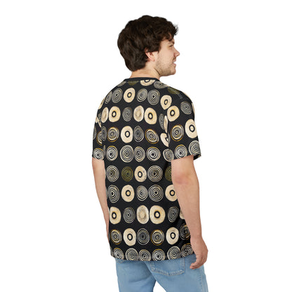"Punk Polka", Wearable Pattern Art Unisex Tee (Plain Black Collar)