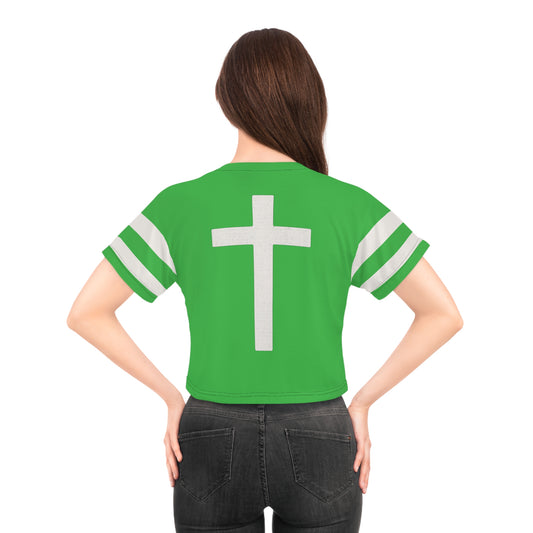 "Faith Overcomes Fear", Crop Tee (Lime Green)