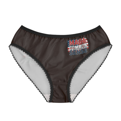 "MAGA Common Sense" #01, Women's Briefs (Rich Soil Brown)