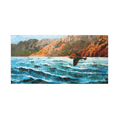 "Sky Kin II – Gannet on the Weather Edge", Fine Art Matte Canvas, Stretched, 1.25"