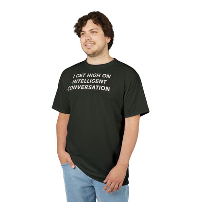 "Intelligent Conversation", Unisex T-shirt (Deep Foliage)